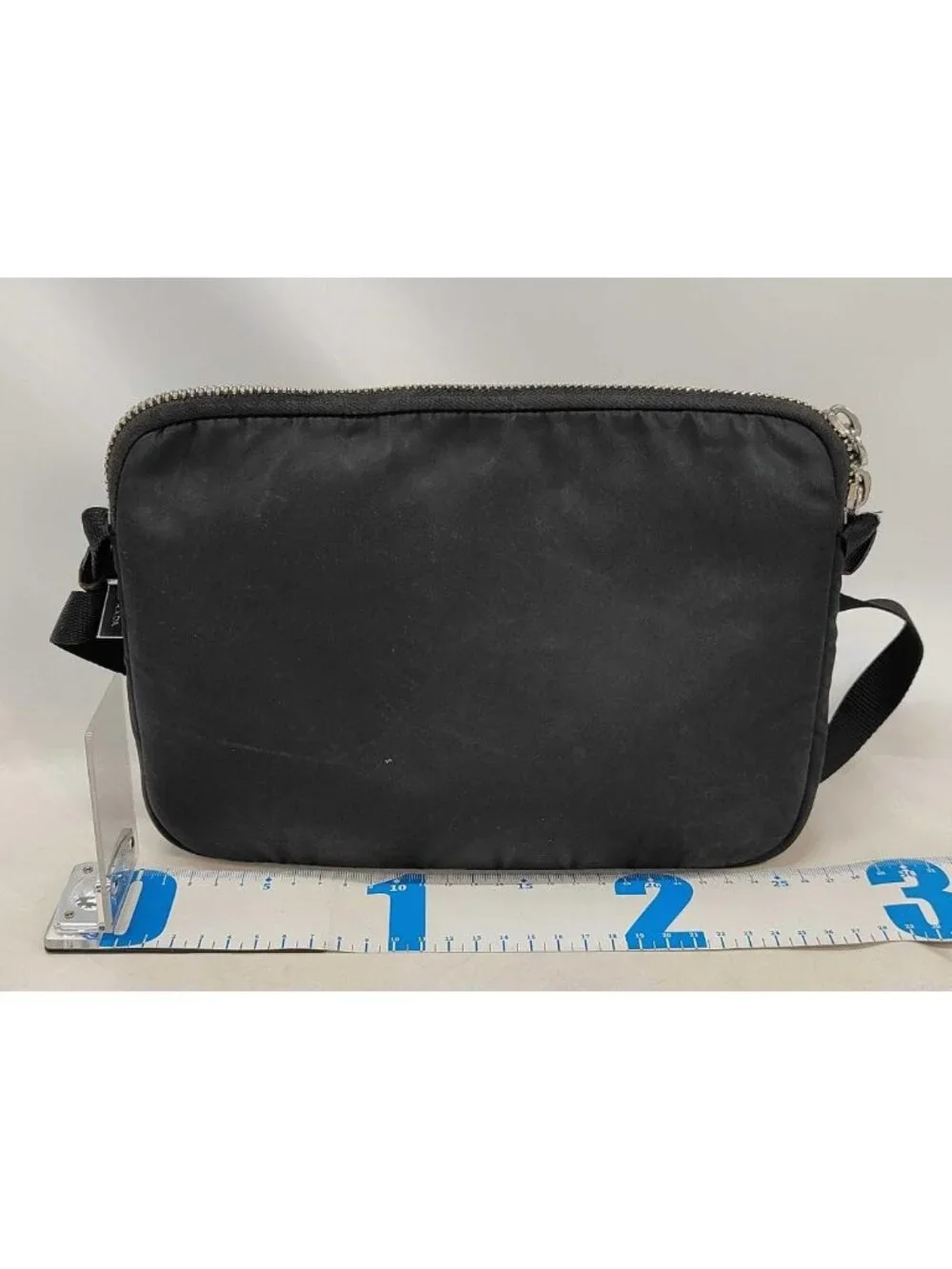 Prada Rubber Logo Shoulder Bag Nylon Messenger
